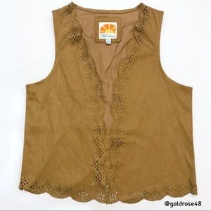 C&C California laser cut camel colored vest (girls size)